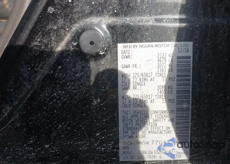 2017 Nissan Rogue Sv from USA, damaged, VIN 5N1AT2MV5HC770455